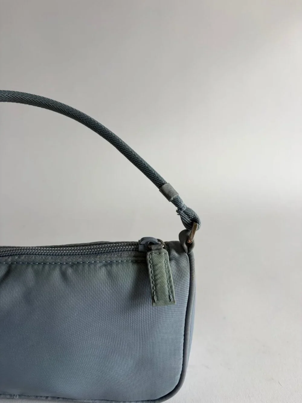 PRADA BABY BLUE NYLON POCHETTE - Picture 7 of 11